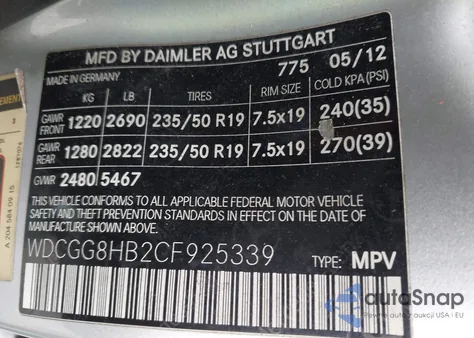 2012 Mercedes-Benz Glk 350 4Matic z USA, uszkodzony, nr VIN WDCGG8HB2CF925339